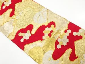 アンティーク　雲取りに桐・菊模様刺繍袋帯（材料）